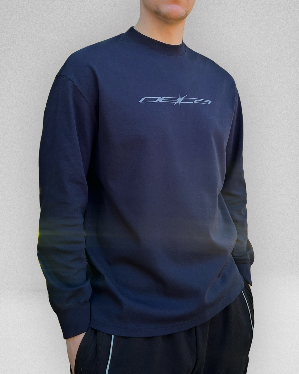 Thin Logo - Navy Long-Sleeve Tee