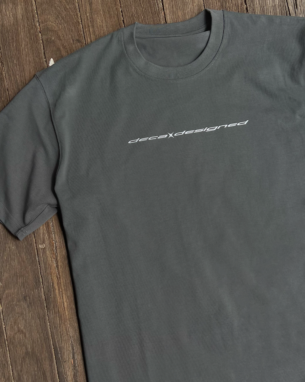 Designed Logo - Dark Grey Heavyweight Drop Shoulder Cotton Tee