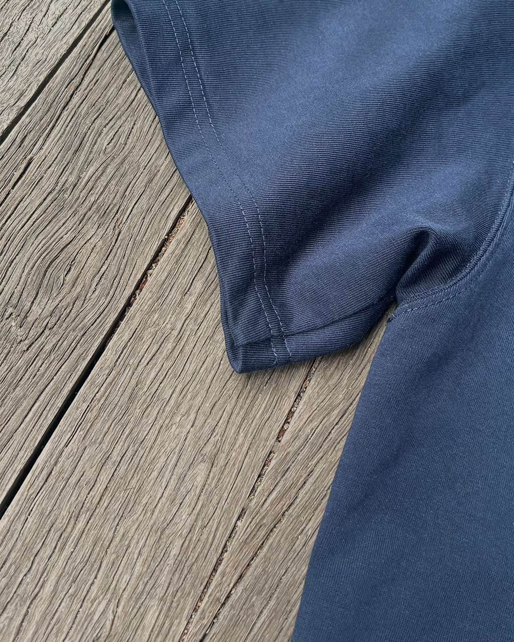 Thin Logo - Navy Heavyweight Drop Shoulder Cotton Tee