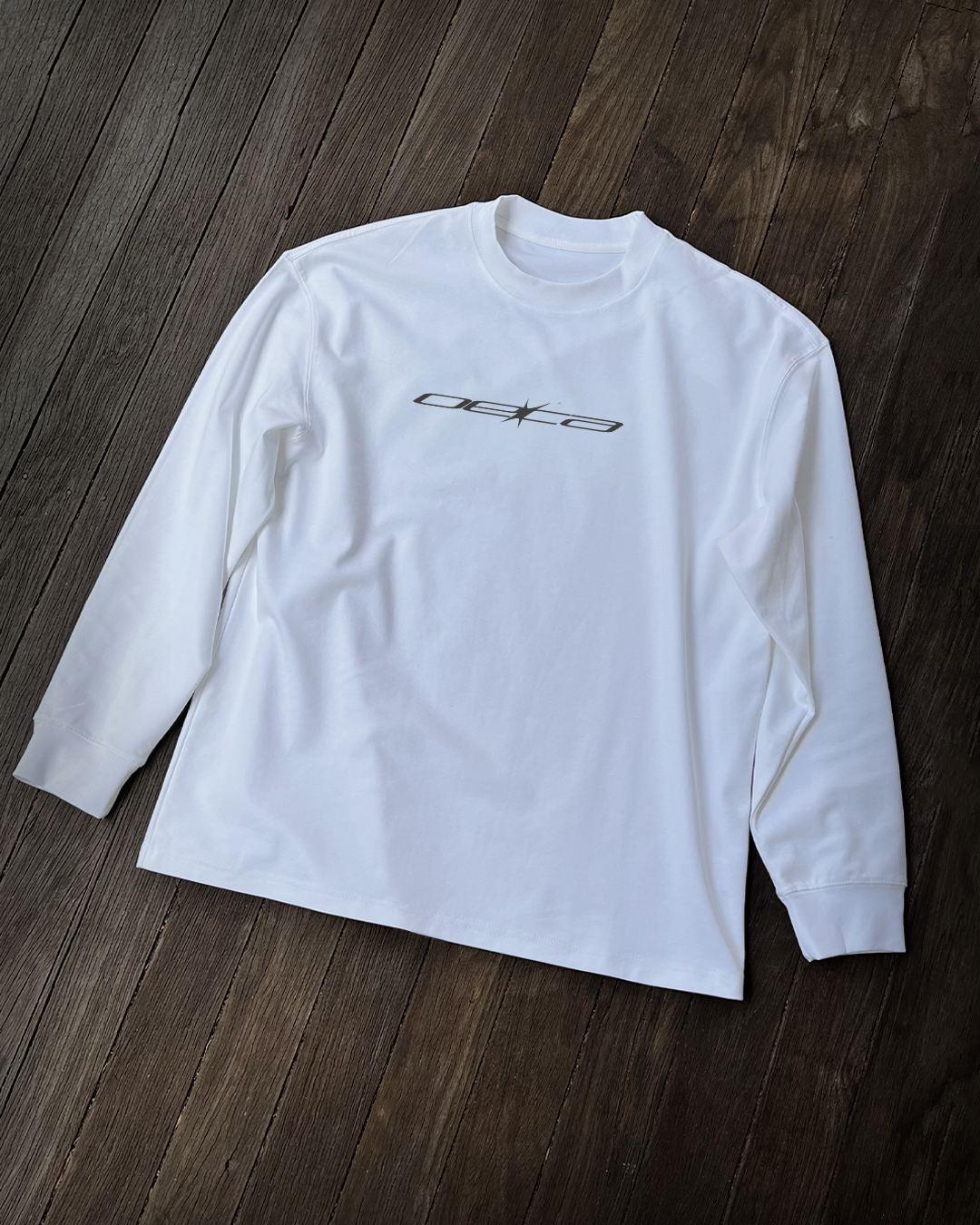 Thin Logo - White Long-Sleeve Tee