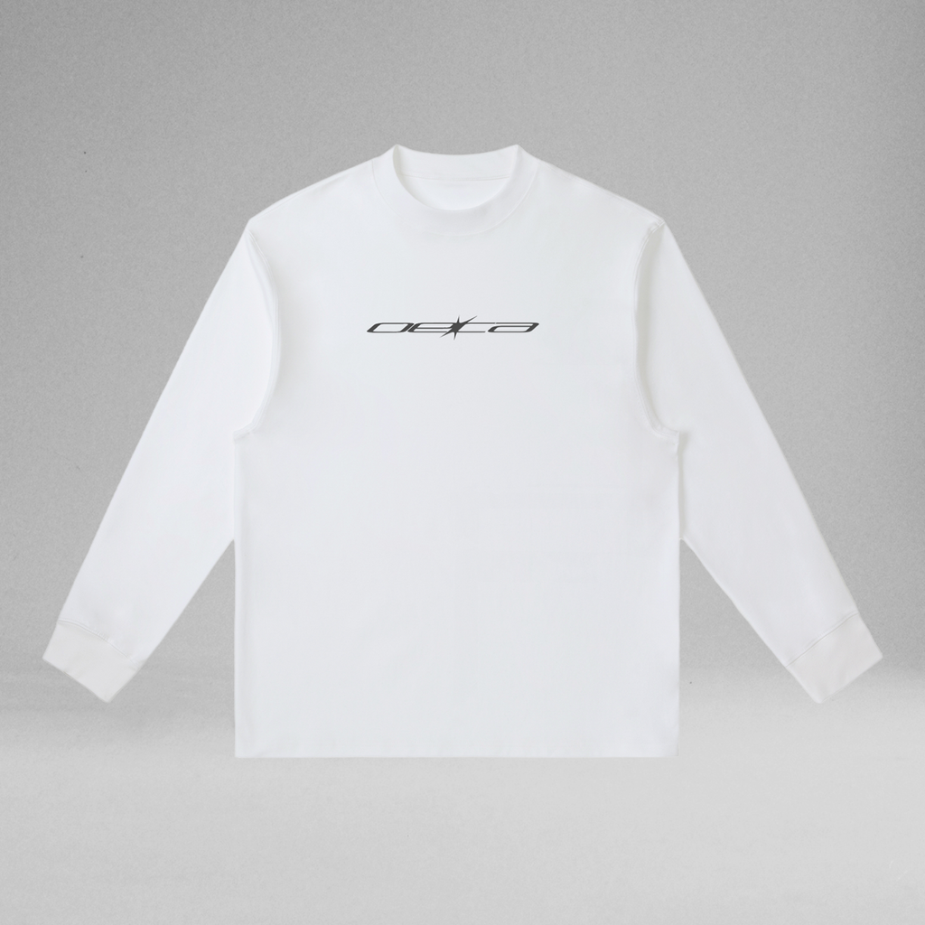 Thin Logo - White Long-Sleeve Tee